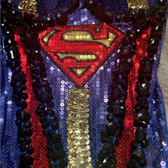 LED Halloween Costume Corset, Supergirl, Superhero, Size M, Sequins, Top, - Picture 16 of 16